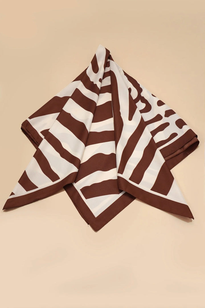 Large Vintage Zebra Print Bandana Scarf