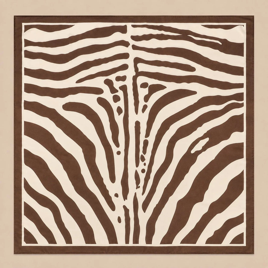 Large Vintage Zebra Print Bandana Scarf