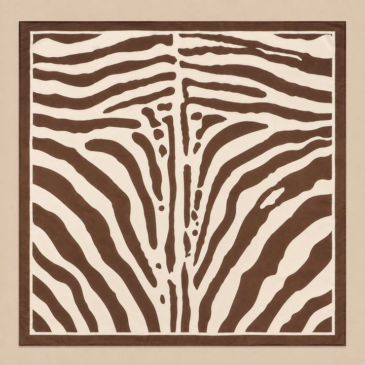 Large Vintage Zebra Print Bandana Scarf