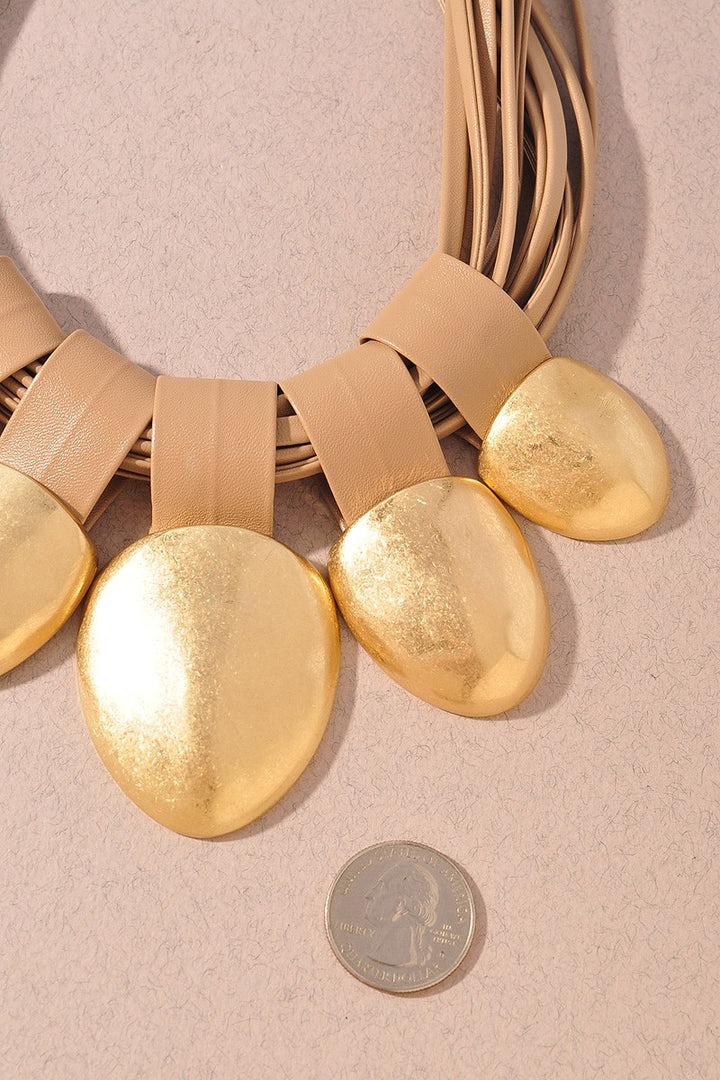 Leather Cord Statement Necklace