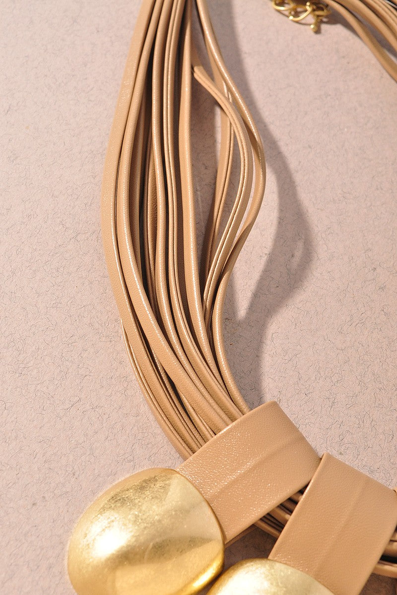 Leather Cord Statement Necklace