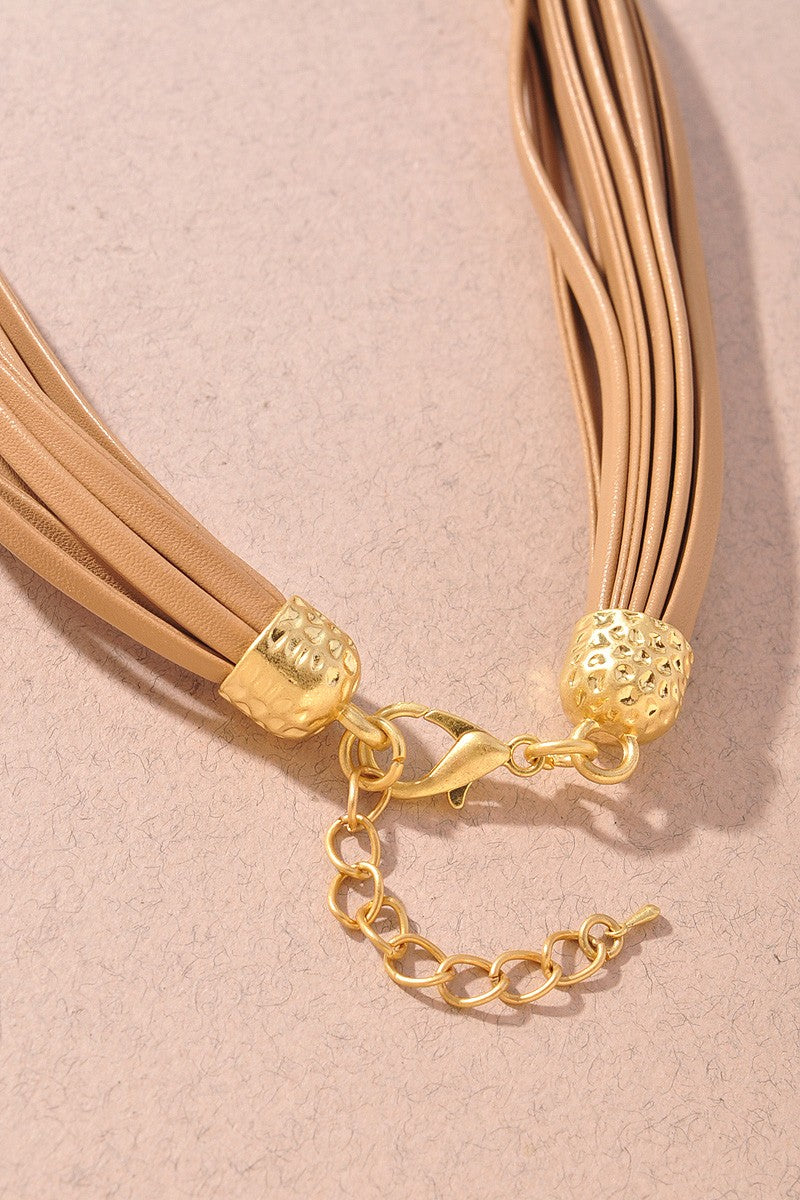 Leather Cord Statement Necklace