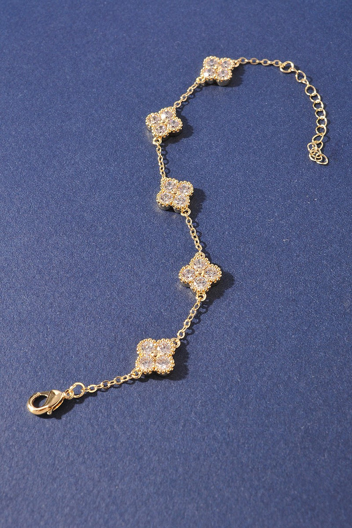 Bejeweled Clover Chain Bracelet