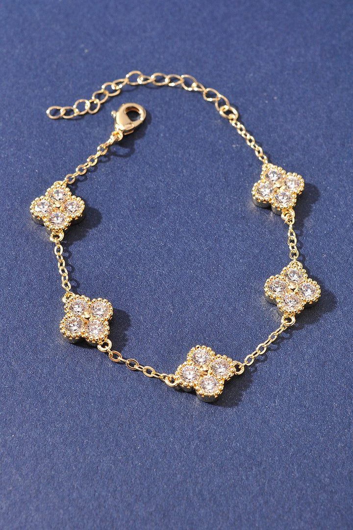 Bejeweled Clover Chain Bracelet