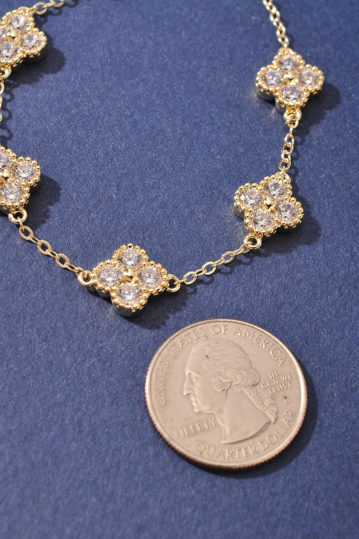 Bejeweled Clover Chain Bracelet