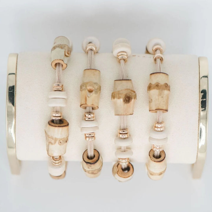Bamboo Hair Tie Set Coconut
