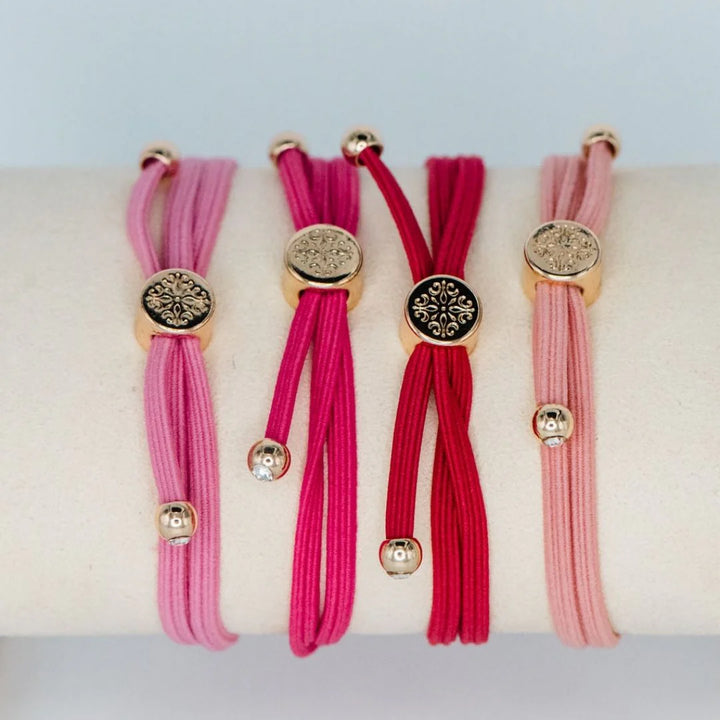 Skinny Hair Tie Set Coral Sunset