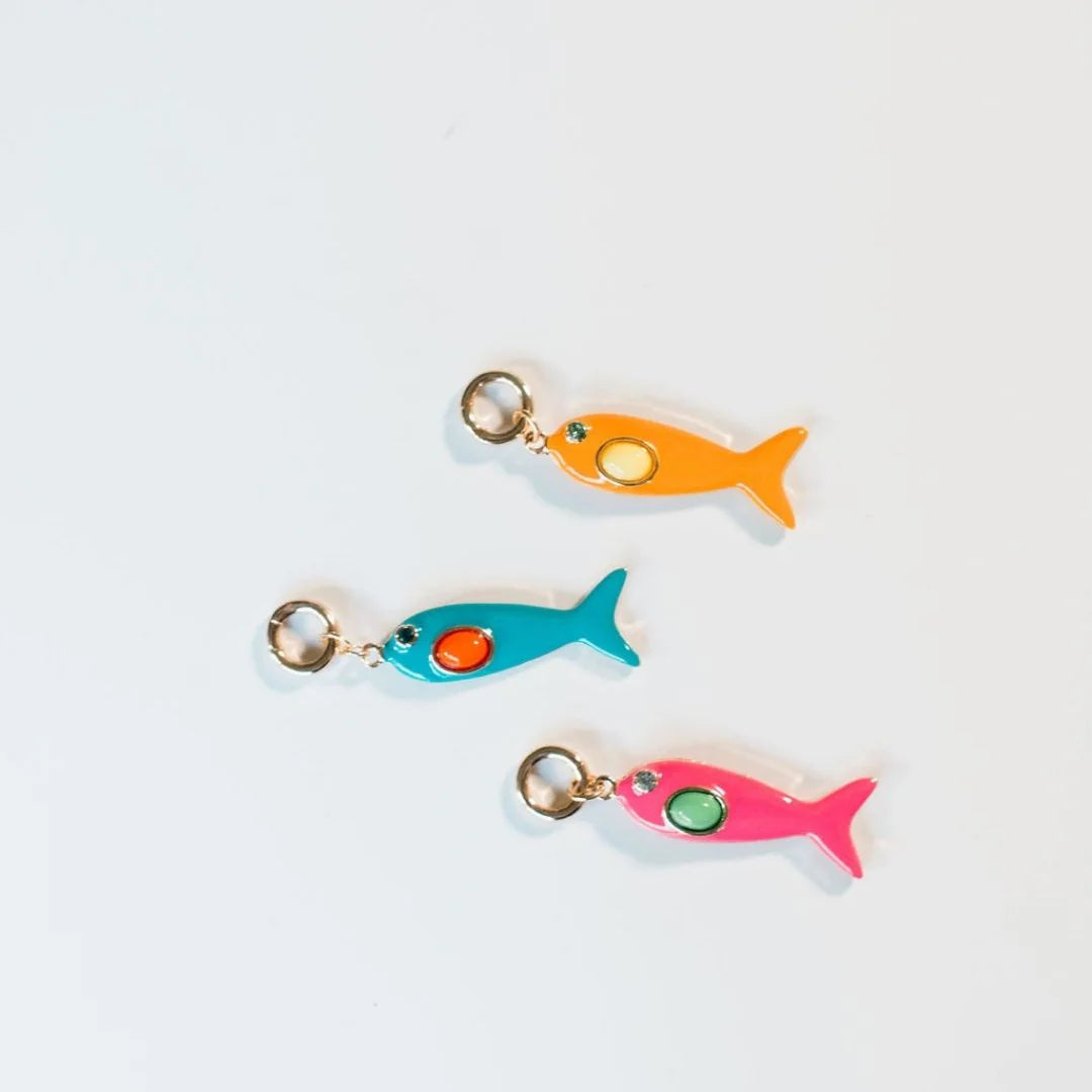 Leather Fish Necklace Pink / Pink