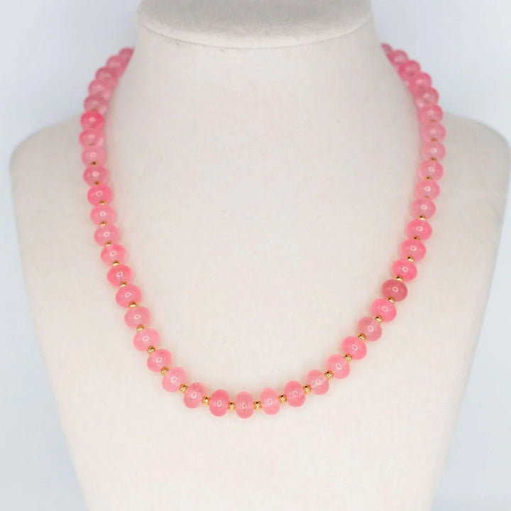 Sea Glass Necklace Hot Pink