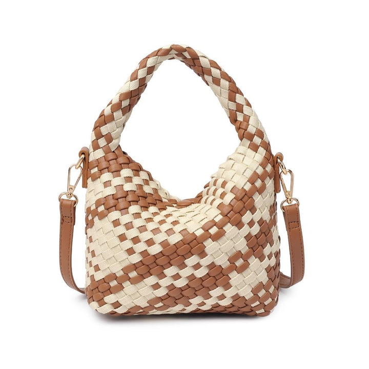 Jessamine Woven Mixed Material Crossbody Chocolate Ivory