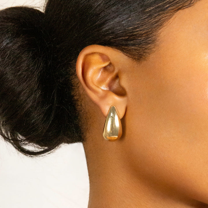 Teardrop Post Waterproof  Earrings Gold