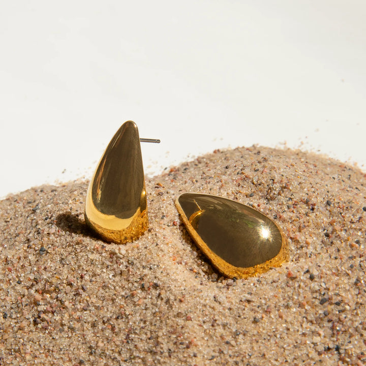 Teardrop Post Waterproof  Earrings Gold