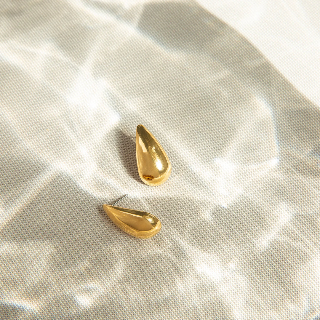 Teardrop Post Waterproof  Earrings Gold