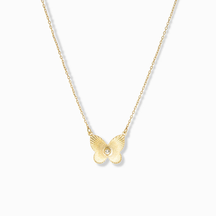 Etched Butterfly Waterproof Necklace
