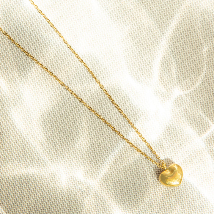 Mini Puffed Heart Waterproof Necklace