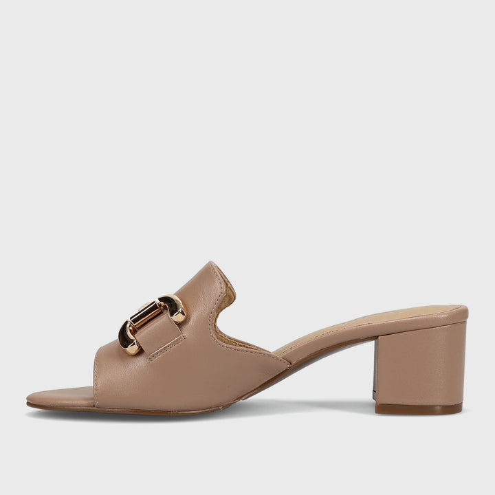 Oksana Block Heel Taupe