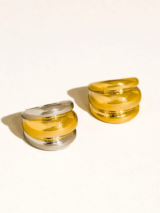 Daelen 18K Gold Non-Tarnish Dome Ring