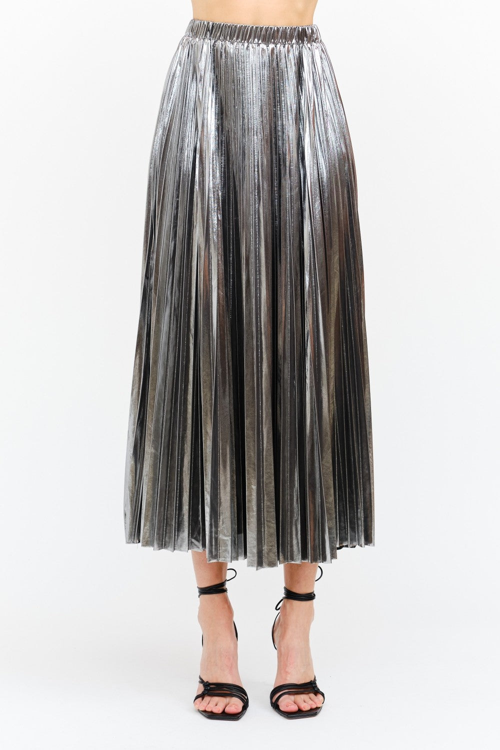 Alessandra Pleated Skirt Silver