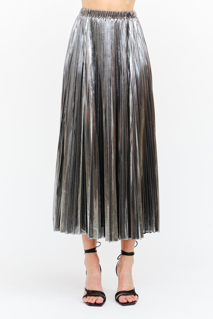 Alessandra Pleated Skirt Silver