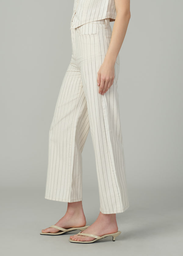 The Mia Wide Leg Ankle Natural Stripe
