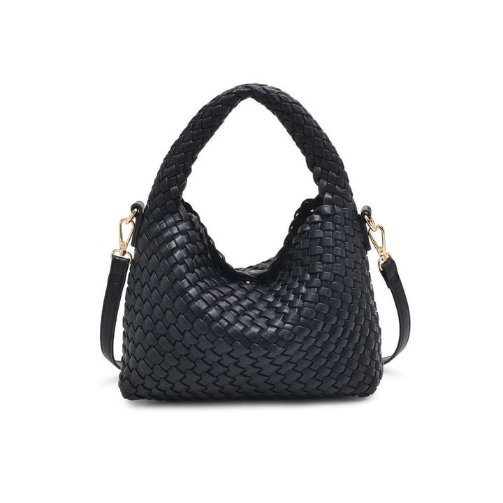 Jessamine Woven Vegan Leather Crossbody Black