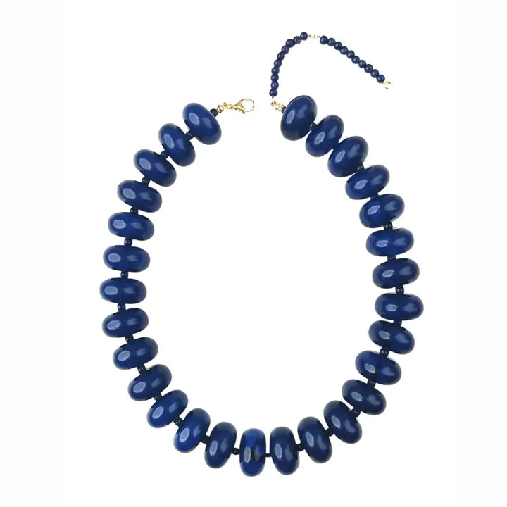 Bailey Chunky Beaded Necklace Navy