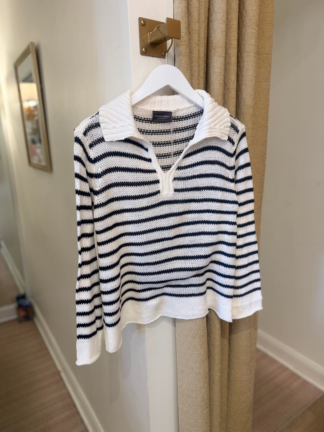 Marin Striped Polo Top Cotton