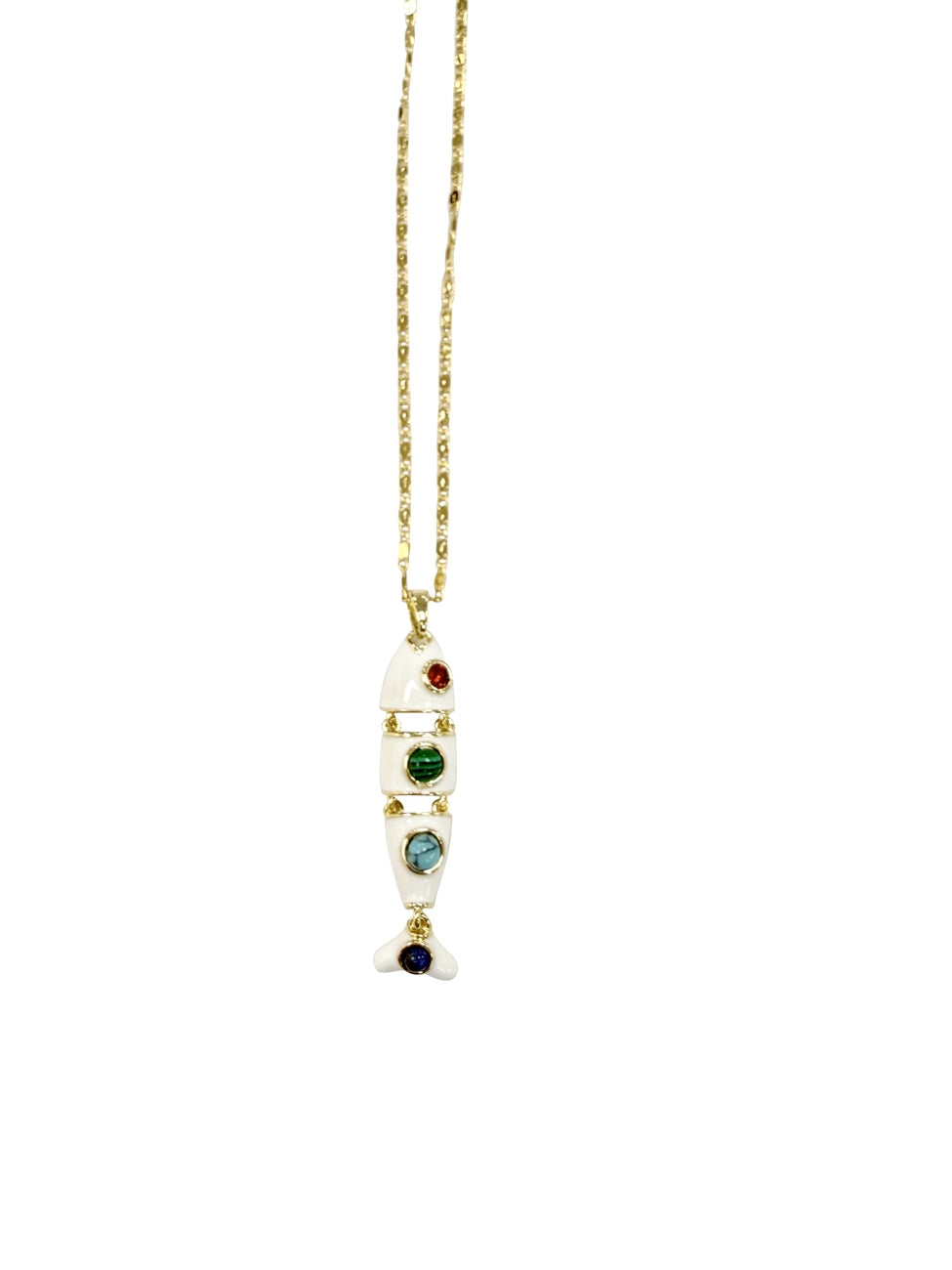 Perry Fish Necklace White