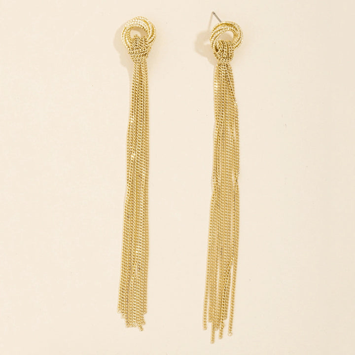 Knotted Chain Tassel Duster Earrings