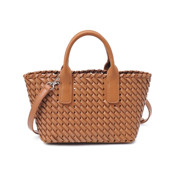 Paisley Woven Crossbody Tote Tan