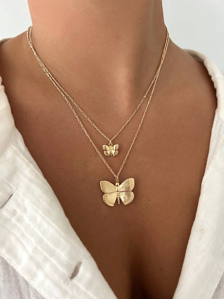 Butterfly On Figaro Necklace