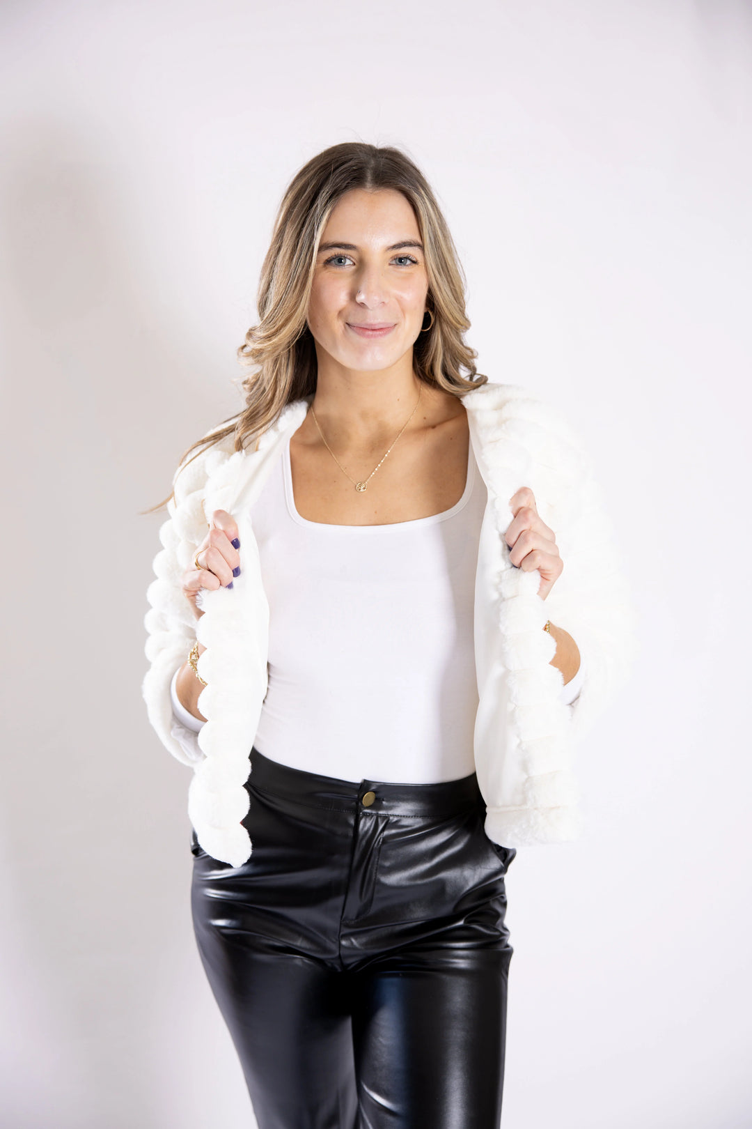 Callie Bolero Vest Daux Fur Cream