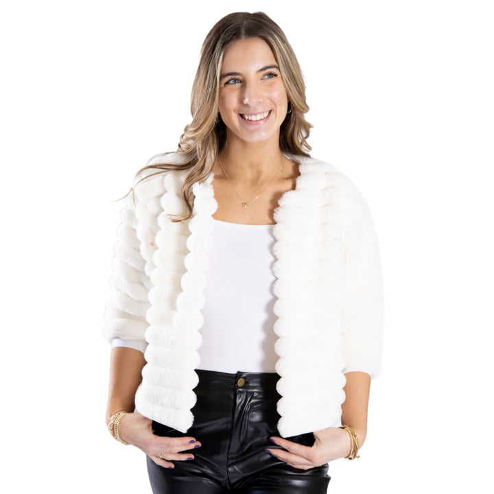 Callie Bolero Vest Daux Fur Cream