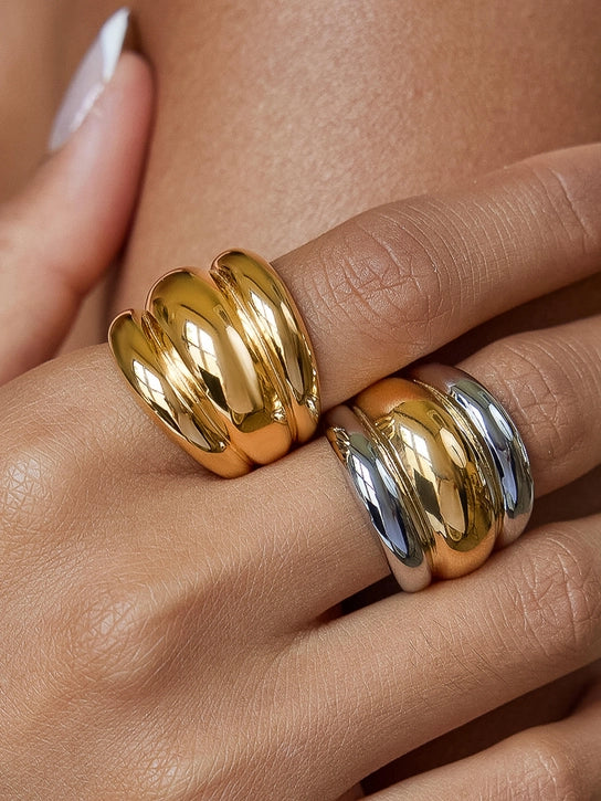 Daelen 18K Gold Non-Tarnish Dome Ring