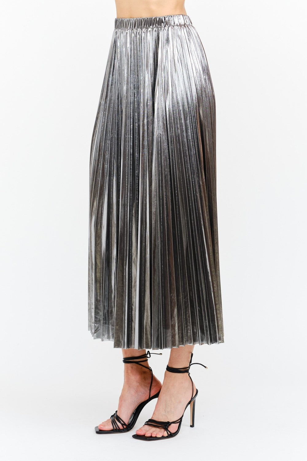 Alessandra Pleated Skirt Silver