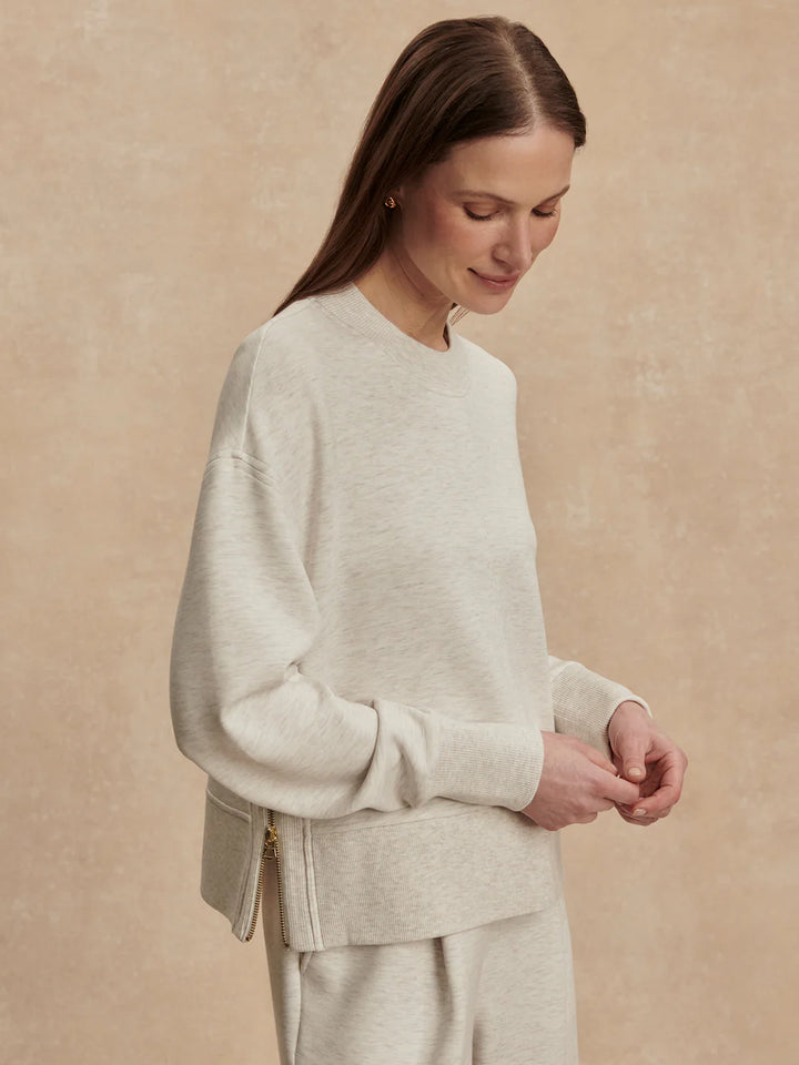 Philippe Crop Sweat Ivory Marl
