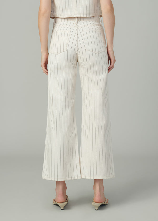 The Mia Wide Leg Ankle Natural Stripe