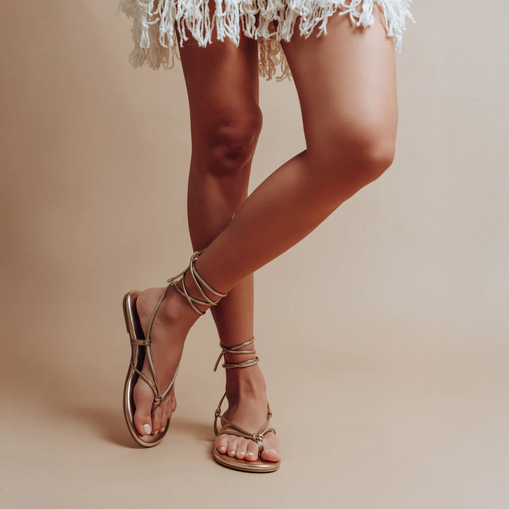 Angie Wrap Sandal Gold