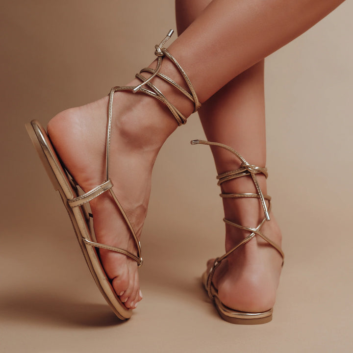 Angie Wrap Sandal Gold