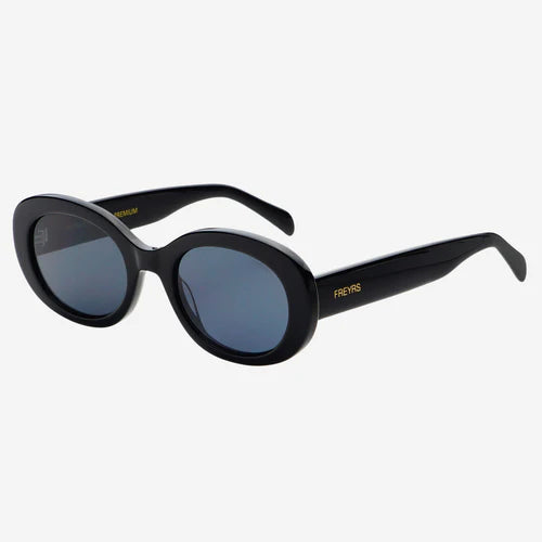 Aria Acetate Womens Oval Sunglasses Black