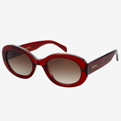 Aria Acetate Womens Oval Sunglasses Dark Cherry