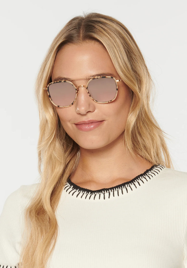 Austin Sunglasses 24K Titanium Matte Oyster Mirrored