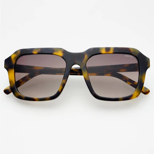 Charlie Acetate Unisex Rectangular Sunglasses Yellow Tortoise
