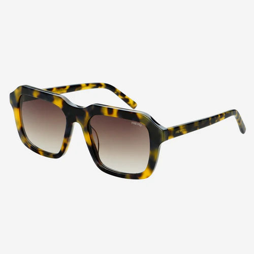 Charlie Acetate Unisex Rectangular Sunglasses Yellow Tortoise