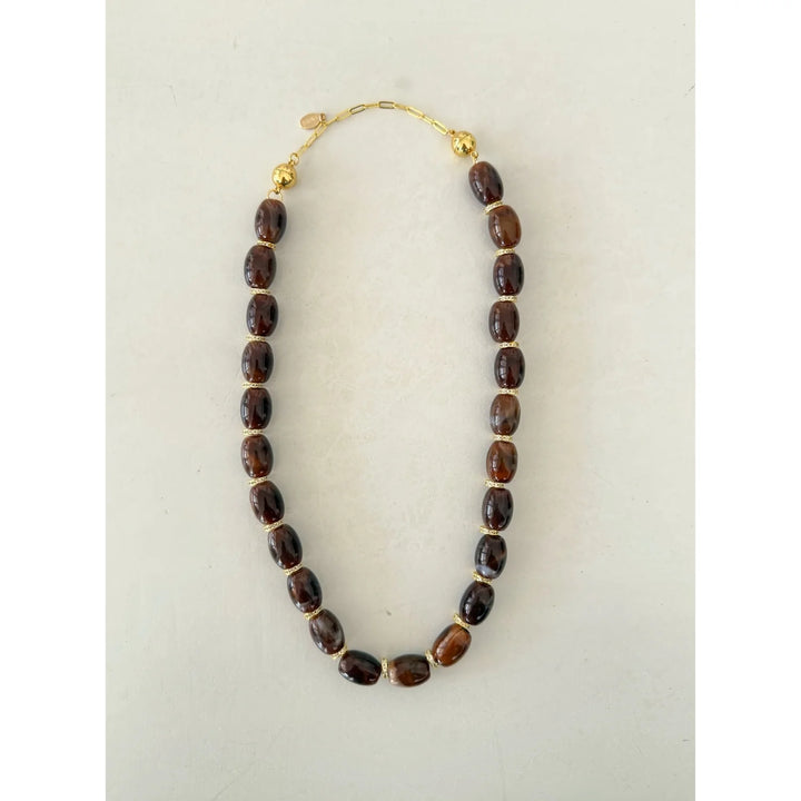 Chunky Link Necklace Dark Brown