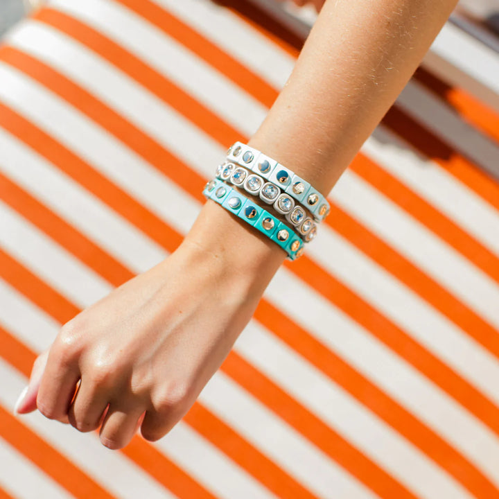 Geometric Stretch Bracelet Sea Foam