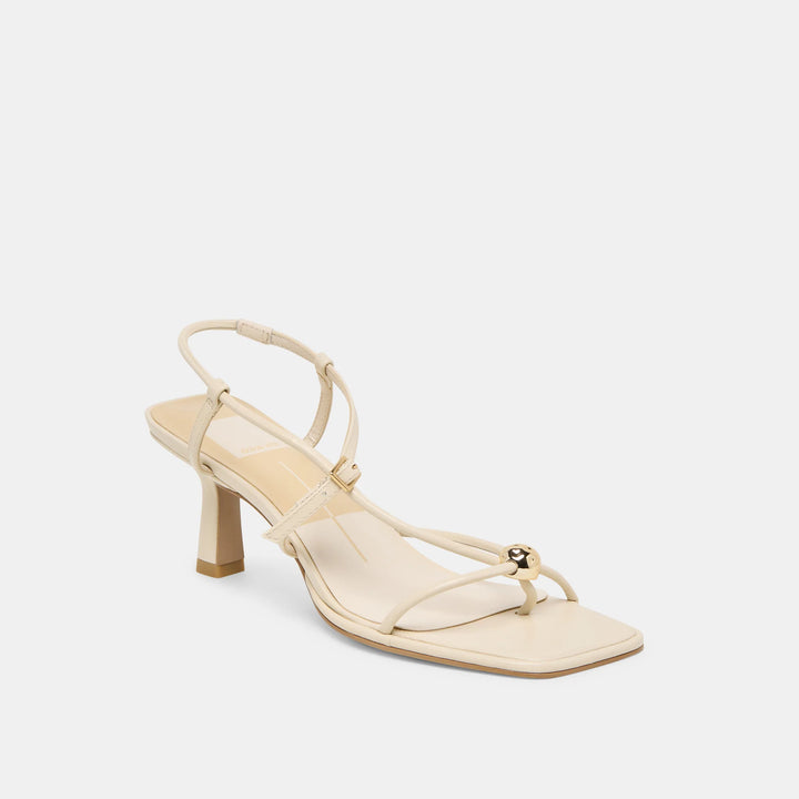 Mylee Heels Creme Leather