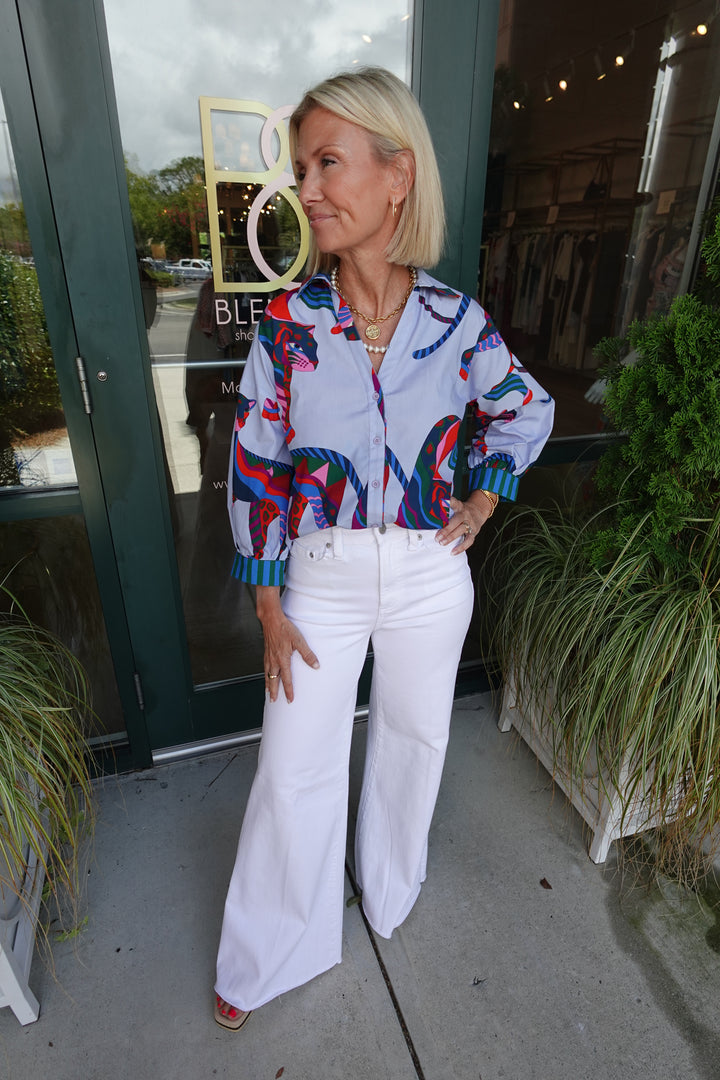 Elsa 3/4 Sleeve Top Cheetah Mirage