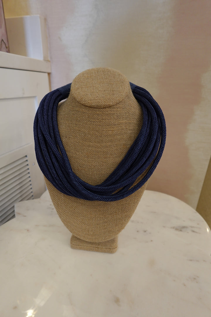 Original Slub 8 Strand Necklace Navy