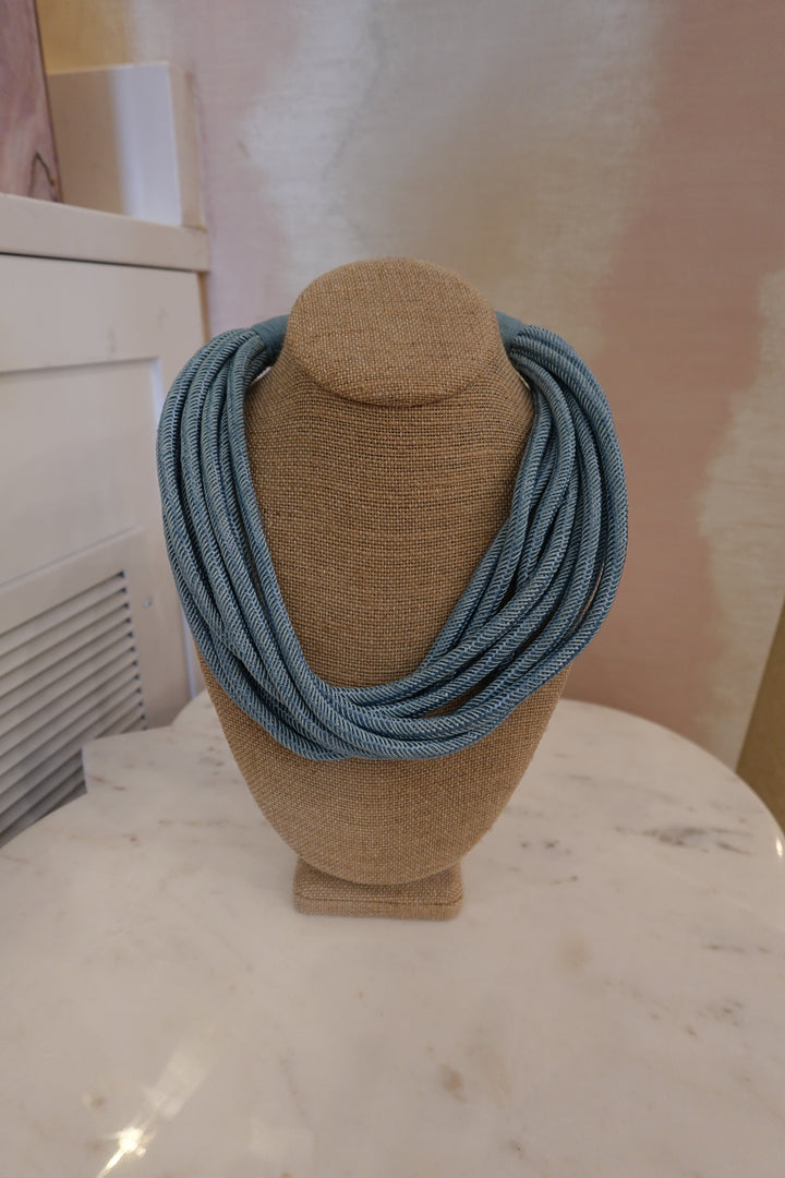 Original Slub 8 Strand NecklaceDusty Light Blue